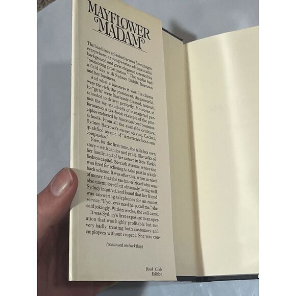 Mayflower Madam: The Secret Life of Sydney Biddle Barrows HC w/DJ Very Good - Picture 4 of 4